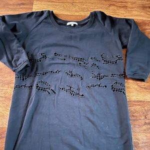 Carven black sweater dress oversize cotton cut out M